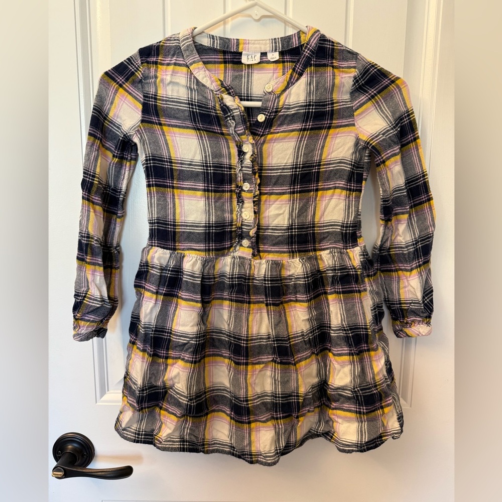 GAP Plaid Kids Dress with Ruffle Detail